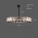 Axyaa Crystal Round LED Chandelier for Dining Room Bedroom Living Room