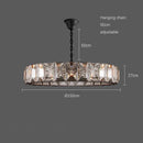 Axyaa Crystal Round LED Chandelier for Dining Bedroom Living Room - Art Lighting Fixture
