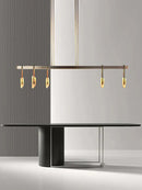 Axyaa Modern Bronze LED Chandelier with Crystal Accent