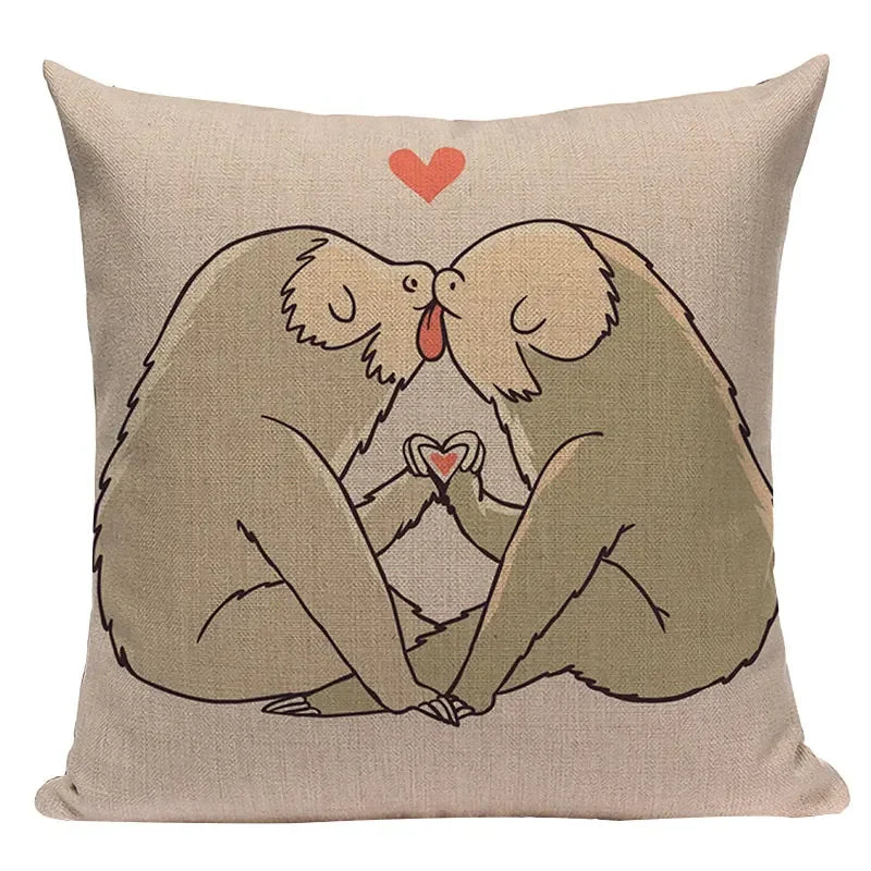 Axyaa Love Pug Dog Cushion Cover Sleep Dog Throw Pillow Case