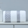 Axyaa Geometric Jacquard Embroidered Oversized Bath Towel Green Black