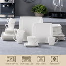 Axyaa White Porcelain Dinner Set for 6/12 with Cups, Saucers, Plates