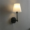 Axyaa Retro LED Black Gold Wall Lamp Luxury Bedroom Sconce Linen Indoor Lighting Fixtures