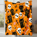Axyaa Halloween Cartoon Flannel Blanket - Cute Print - Office Nap Sofa Blanket