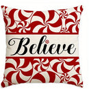 Axyaa Candy Cane Pattern Pillow Cover for Sofa, Bedroom, Car - Christmas Decor