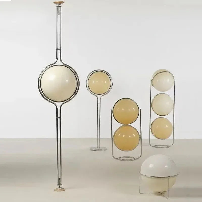 Axyaa Chrome Metal Acrylic Ball Floor Lamp White - Stylish Living Room Decor