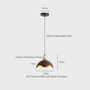 Axyaa Modern Iron LED Pendant Light in Yellow Travertine Stone