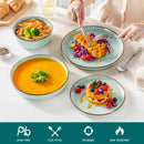 Axyaa LOIRE 16/32 Piece Green Ceramic Dinnerware Set - Oven Safe Stoneware