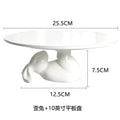 Axyaa White Rabbit Ceramic Dinner Plate - Cute Animal Fruit Snack Dish