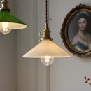 Axyaa White Green Glass LED Pendant Light with Copper Socket