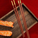 Axyaa Wooden Chopsticks Set - Handmade Japanese Natural Wood, Reusable, Non-Slip, Easy-to-Use