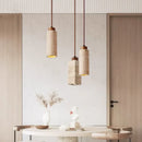 Axyaa Walnut Yellow Stone Pendant Light for Stylish Living Spaces