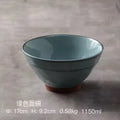 Axyaa Bamboo Hat Large Ceramic Noodle Soup Bowl Commercial Potluck Household Supply