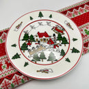 Axyaa Cartoon Relief Christmas Plate - 8-inch Circular Ceramic Shallow Tableware