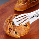Axyaa Stainless Steel BBQ Tongs - Three Wire Clip for Meat & Salad