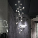 Axyaa Bubble Glass Ball Chandelier: Modern LED Staircase Lighting for Home & Hotel
