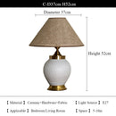 Axyaa Nordic Ceramic Floor Lamp Vase Design with LED Light and Fabric Lampshade