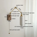 Axyaa Ceramic Copper Swing Arm LED Wall Light for Home Decor