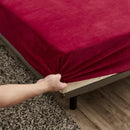 Axyaa Winter Plush Velvet Fitted Bed Sheet - Soft & Warm Double Bedspread Protector