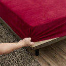 Axyaa Winter Plush Elastic Fitted Sheet - Soft Velvet Bedspread for Double Bed