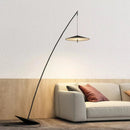 Axyaa Luxe Black Fishing Design LED Floor Lamp - Bedroom Study Lighting