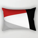 Axyaa Black Red Series Patchwork Stripe Polyester Cushion Cover Home Decor