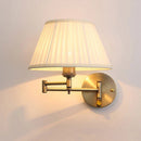 Axyaa Telescopic Wall Lamp: Fabric Iron Folding Rocker Arm, Bedroom & Study Lighting