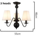 Axyaa Black Iron Chandelier with Cloth Lampshade, E14 Candle Light Holder