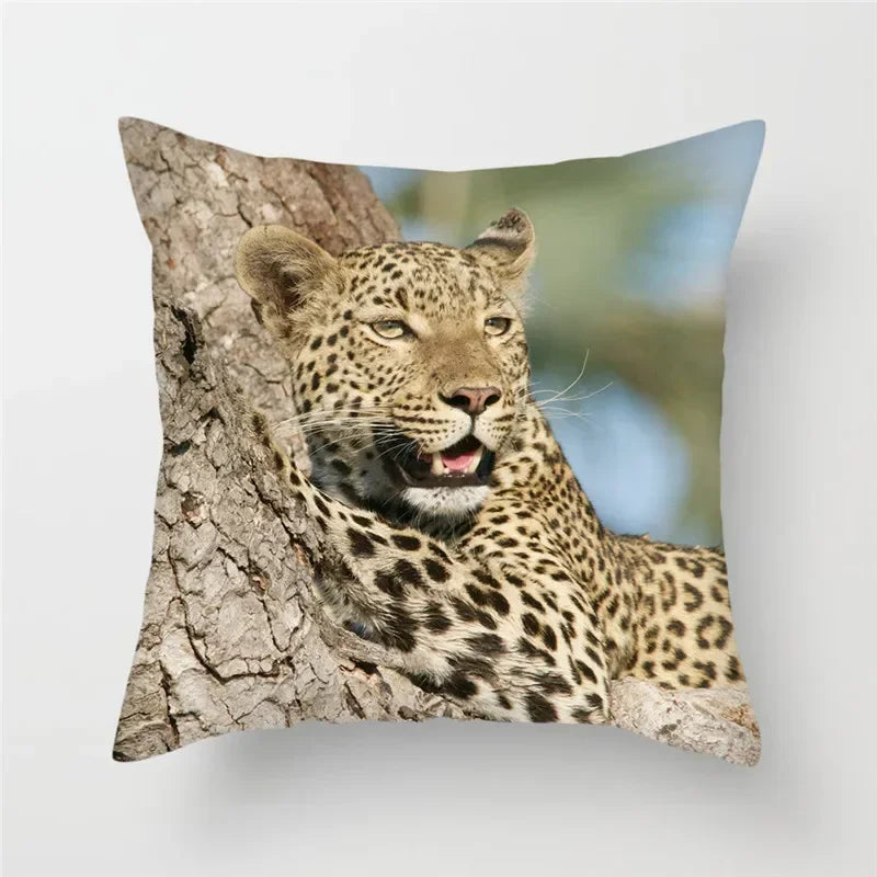 Cheetah Leopard Print Decorative Cushion Cover By Axyaa