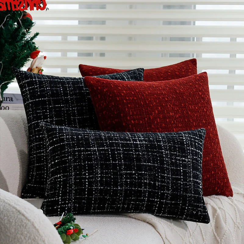 Axyaa Christmas Retro Black Pillowcase 45x45cm for Home Decor