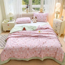 Axyaa Washed Cotton Printed Summer Quilt - Machine Washable Thin Quilt