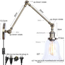 Axyaa Adjustable LED Glass Swing Arm Wall Lamps