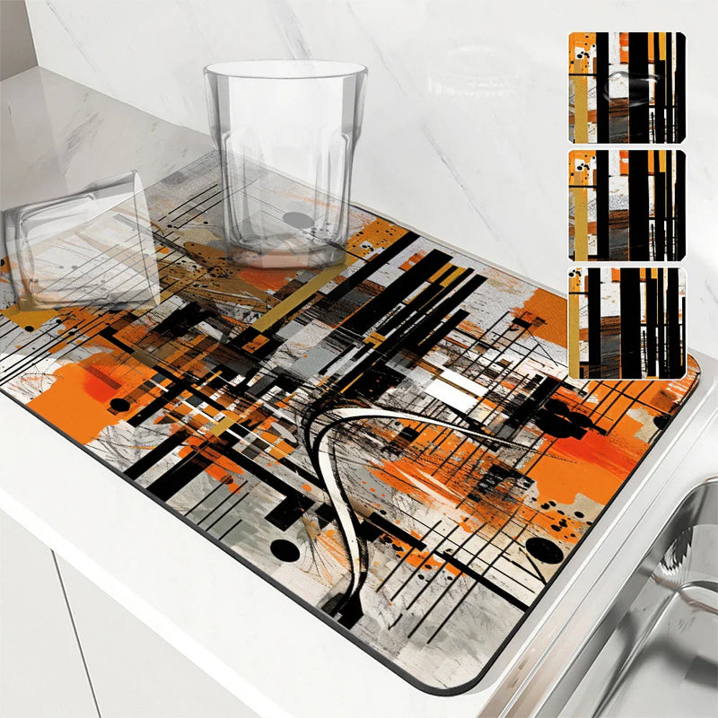 Axyaa Geometric Lines Absorbent Drying Mat
