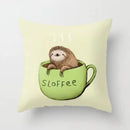 Axyaa Coffee Print Polyester Throw Pillow Case for Home Sofa Chair Decor