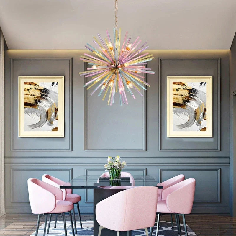 Axyaa Colorful Dandelion Ceiling Lamps: Modern, Personalized, Fashionable Chandelier for Kids' Room