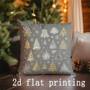 Axyaa Snowman & Winter Pattern Pillow Cover for Sofa, Bedroom, Car