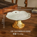 Axyaa Ceramic Dessert Plate Set. High-Footed, European-Inspired Design for Elegant Dining.