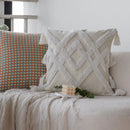 Axyaa White Tufted Tassel Cushion Cover - Mori Style Home Decor Pillowcase