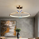 Axyaa Colorful Crystal Butterfly LED Ceiling Lamp Chandelier for Home & Restaurant