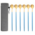 Axyaa Matte Stainless Steel Long Handled Stir Spoon Set