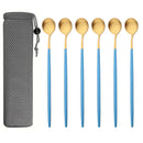 Axyaa Matte Stainless Steel Long Handled Stir Spoon Set