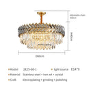 Axyaa Luxury Round Crystal Chandelier for Modern Living Room and Kitchen Island