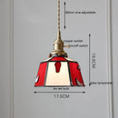 Axyaa Vintage LED Pendant Light with Wood, Copper & Glass Lampshade