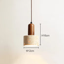 Axyaa Yellow Travertine Stone Pendant Lamp: Retro Designer Lighting for Bedroom, Restaurant & Aisle