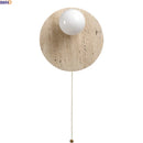 Axyaa Yellow Travertine Glass Ball LED Wall Sconce - Japan Style Luxury Bedroom Light