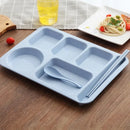 Axyaa Wheat Straw Dining Tray Split Plate Five-grid for Home, School, and Hotel
