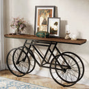 Axyaa Industrial Bicycle Metal Base Console Table, 70.9" Extra Long Narrow Sofa Entryway
