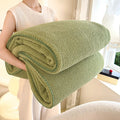 Axyaa White Milk Fleece Throw Blanket - Soft & Cozy All Season Knitted Plush Blanket