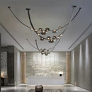 Axyaa Leather Ceiling Chandelier WaterDrop LED Pendant Lamps