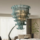 Axyaa Light Luxury Glass Chandelier for Living Room and Restaurant
